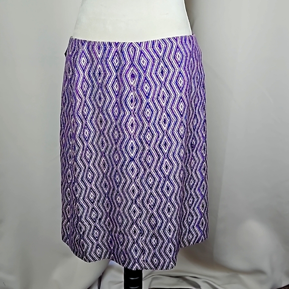 CHANEL purple diamond weave pencil skirt & jacket set size 44 (size 12) - Picture 4 of 6